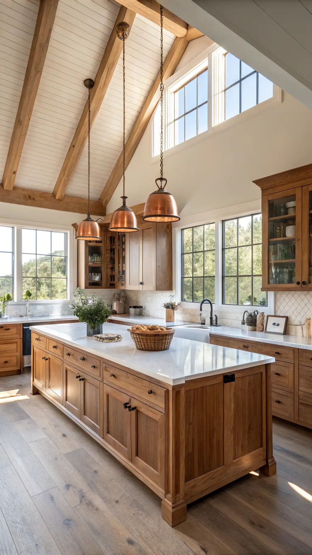 Beautiful stained kitchen cabinets
