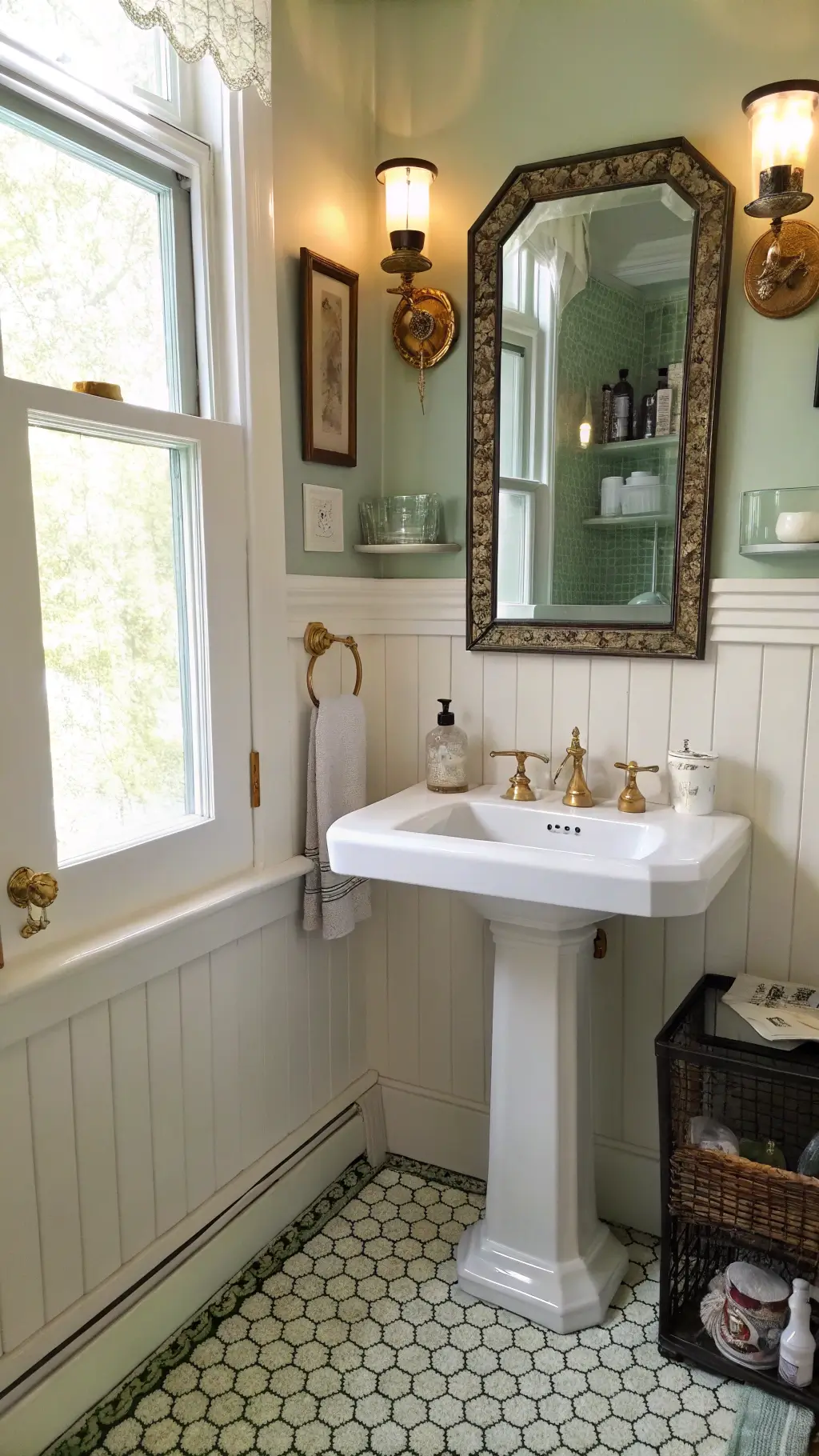 Vintage small bathroom with classic design elements