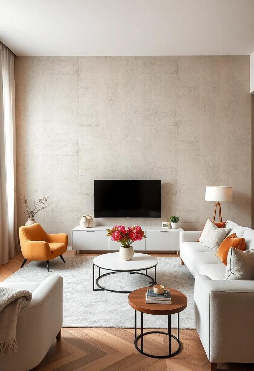 Soft Linen-Texture Wallpaper Creating Subtle Texture and Neutral Elegance for Minimalist Apartment Environments