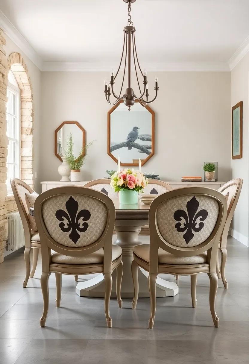 Soft Throw Pillows With Fleur-de-Lis Patterns Adding Comfort and Character to Classic French Chairs