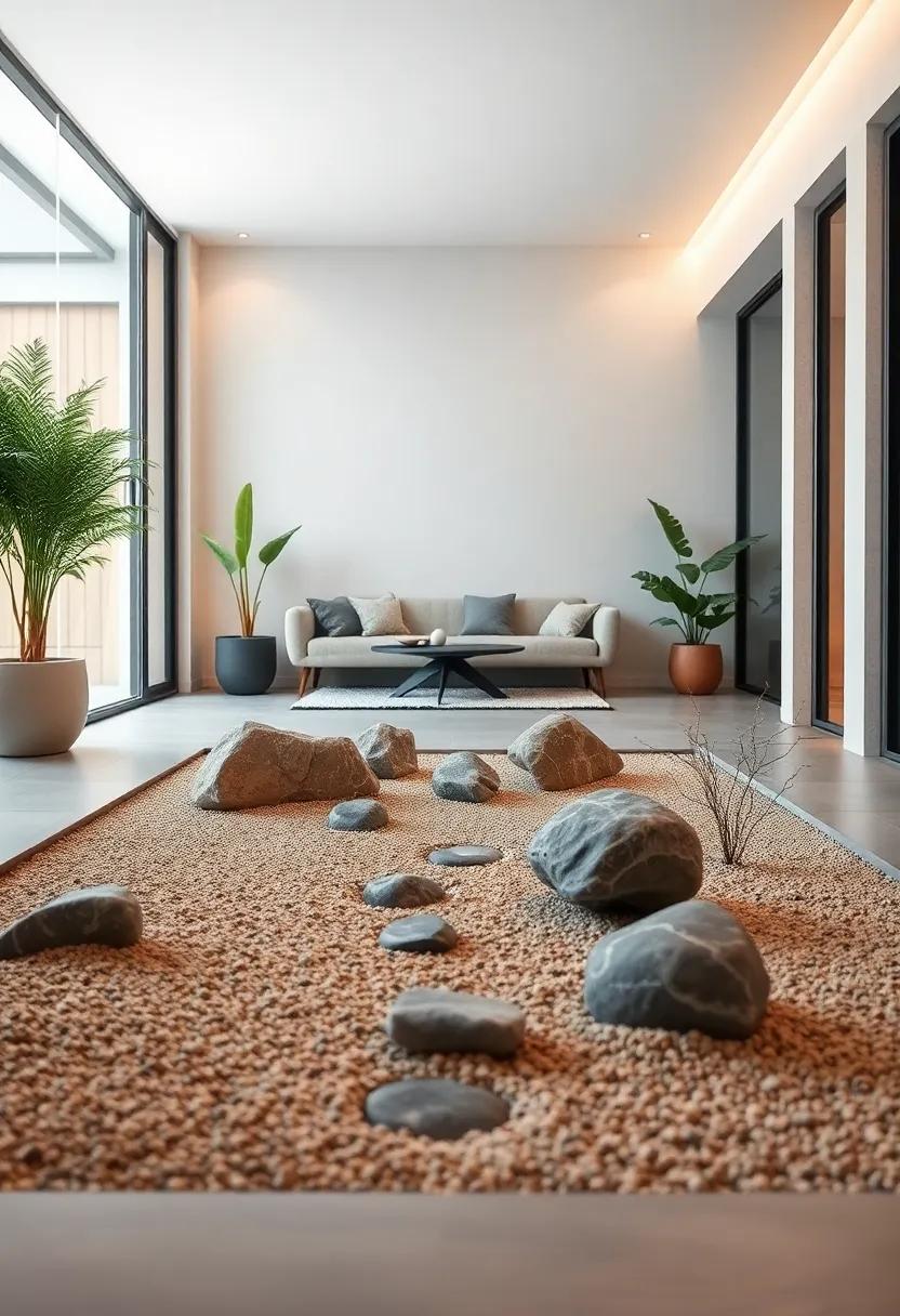 Natural Stones Arranged with Care Evoking Balance and Strength in a Miniature Zen Garden Setting