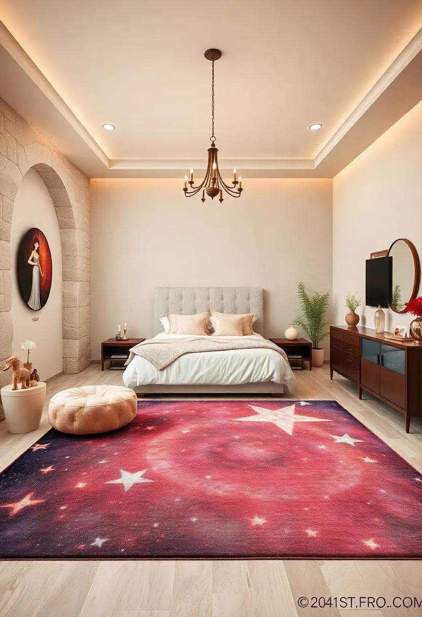 Fairytale Themed Area Rugs Depicting Star Trails and Moonbeams for a Magical Floor Design