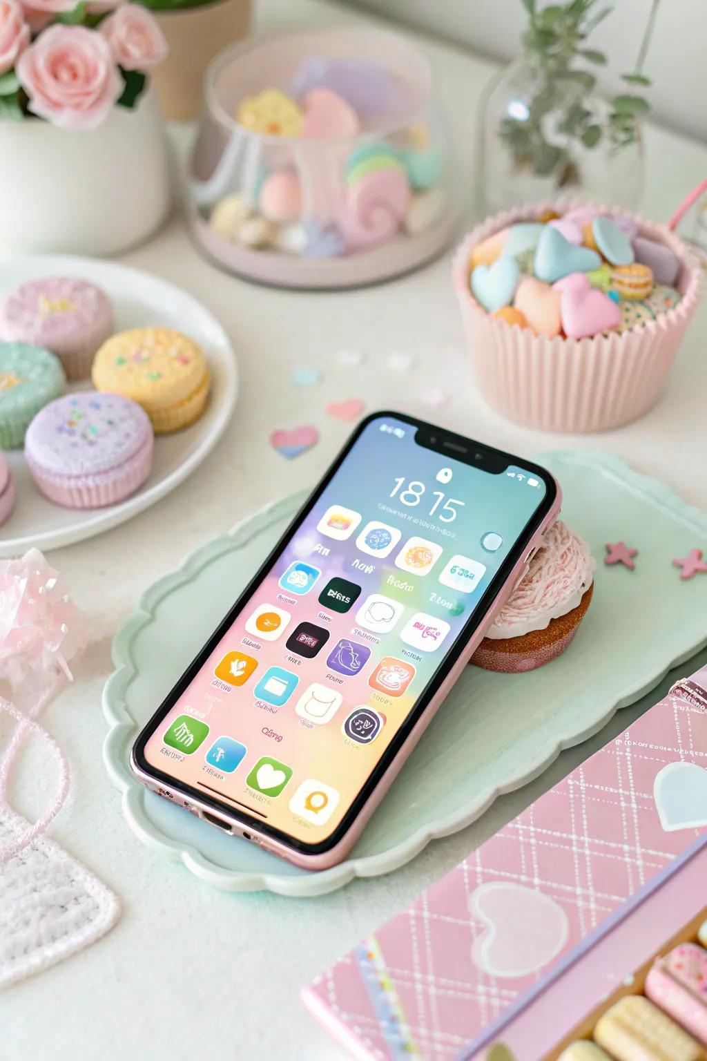 Soft pastel hues create a peaceful and inviting home screen.