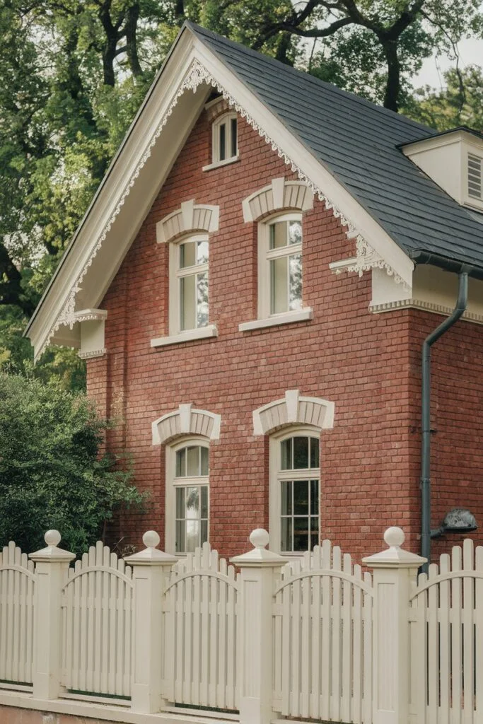 Soft Ivory paint with red brick