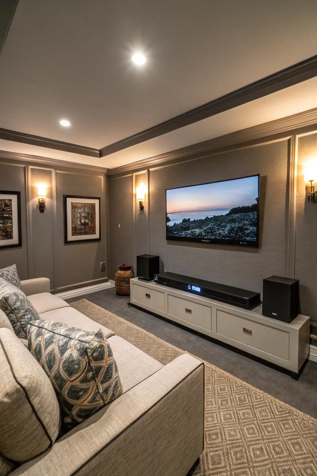 Compact entertainment setup ideal for gaming and movies.