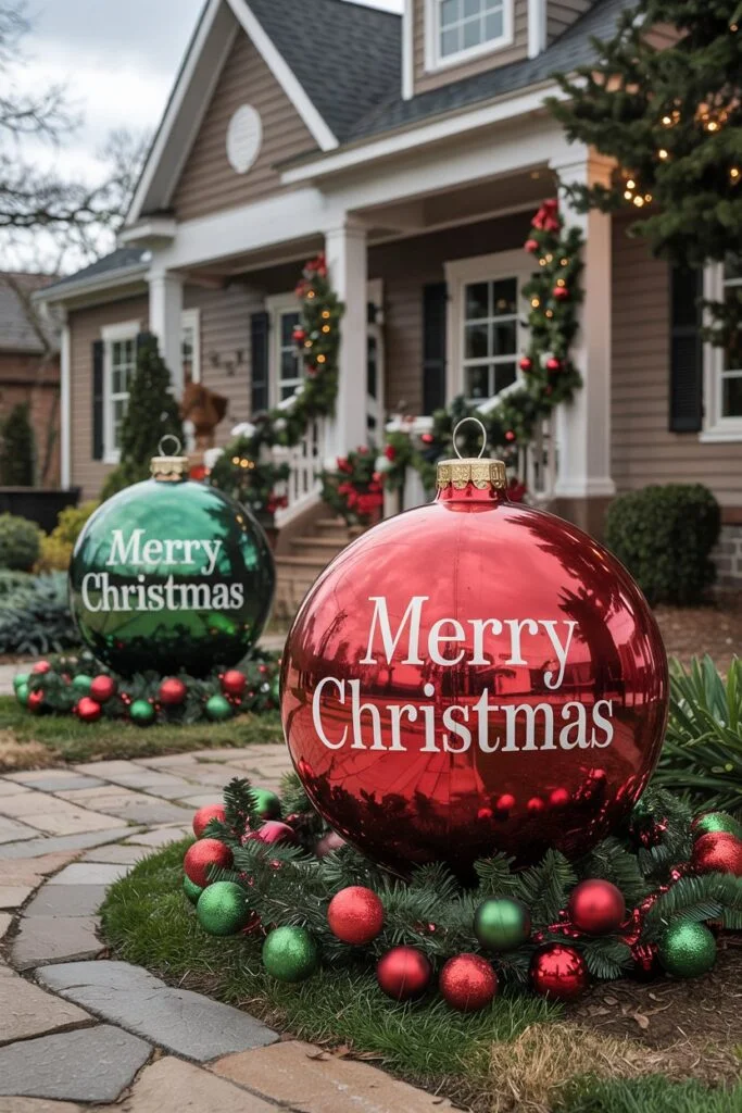 Giant Outdoor Merry Christmas Ornaments