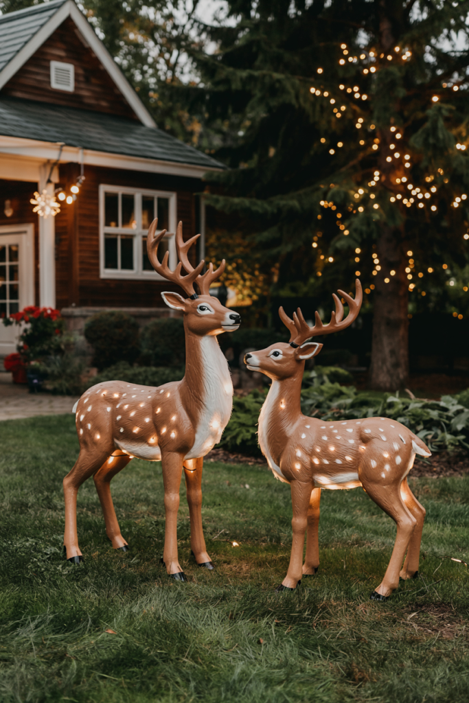 Outdoor Lit LED Reindeer Set