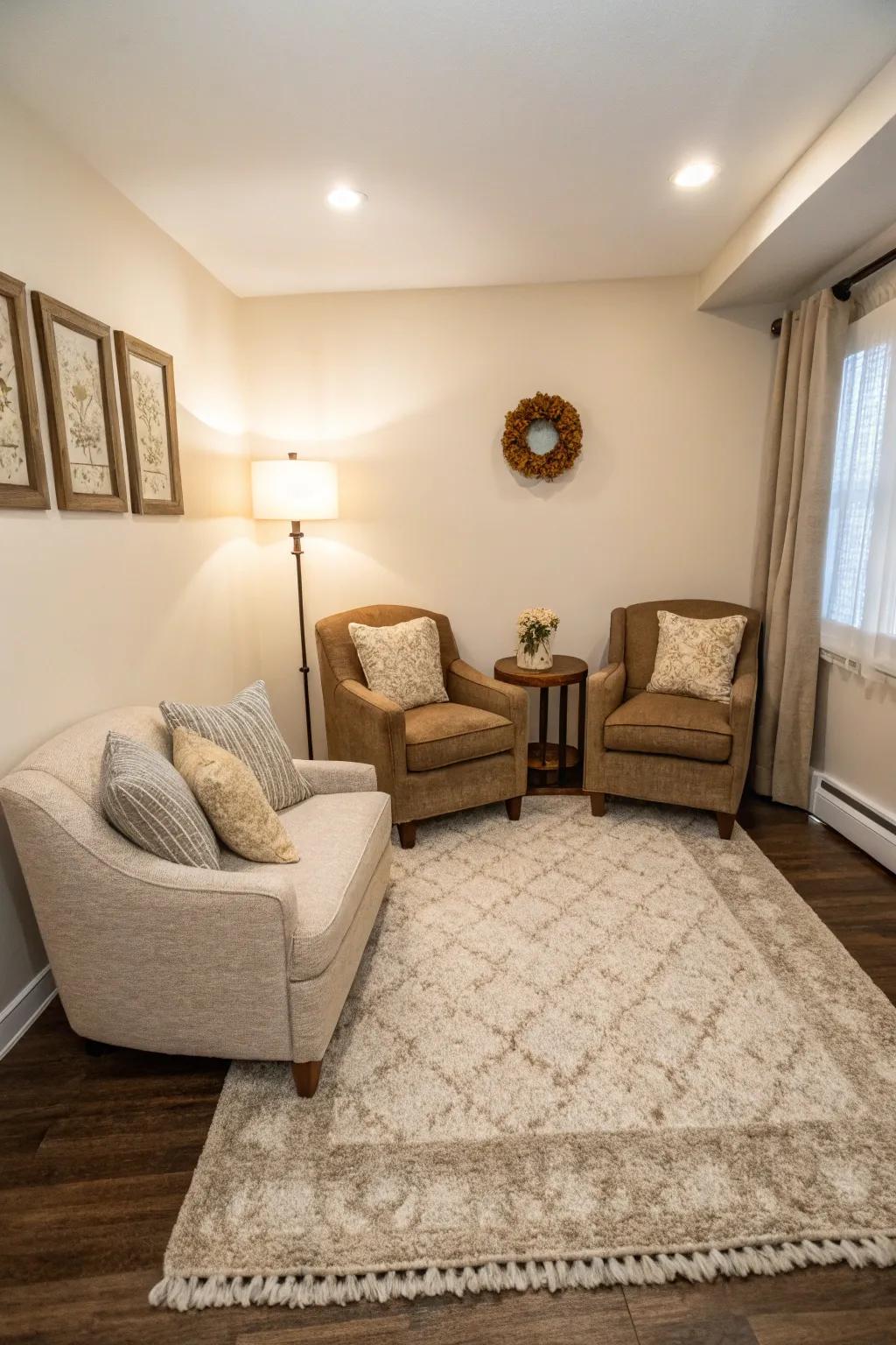 Area rugs add comfort and style.