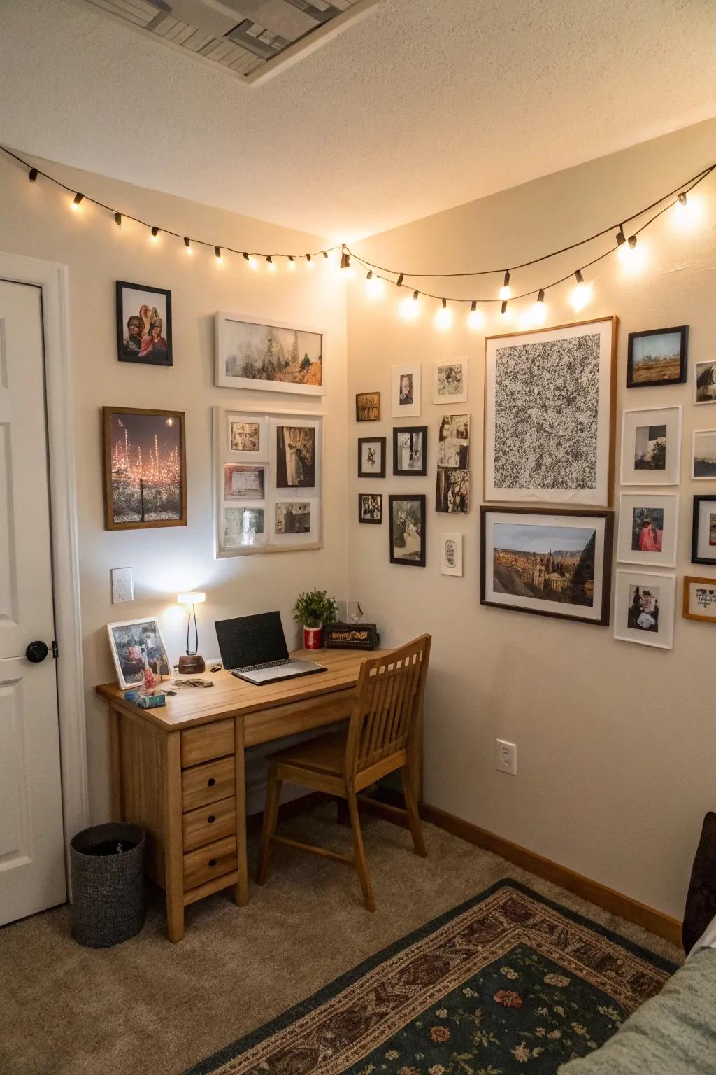 DIY wall art adds a personal and artistic touch.