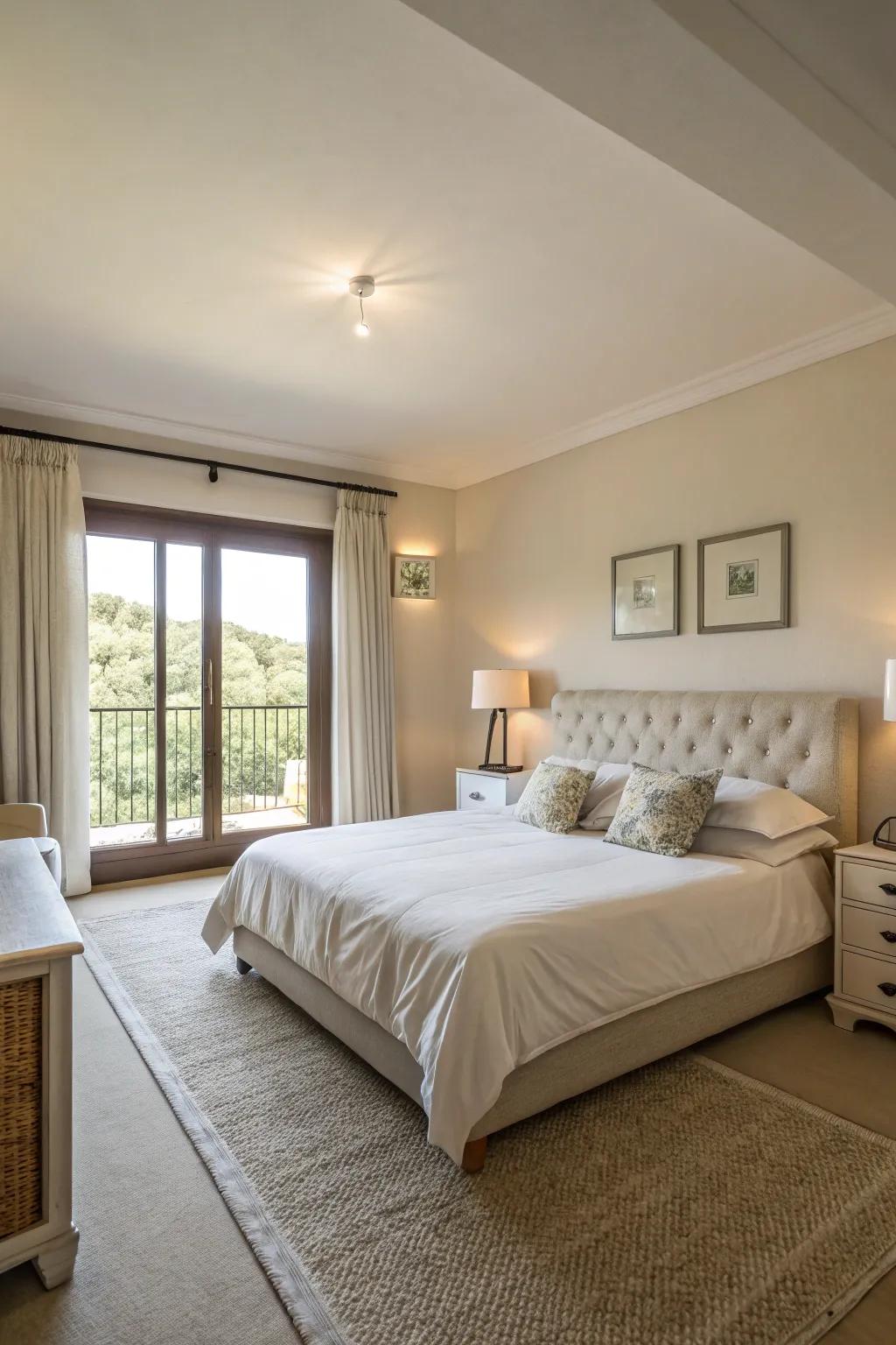 Spacious and tidy bedroom.