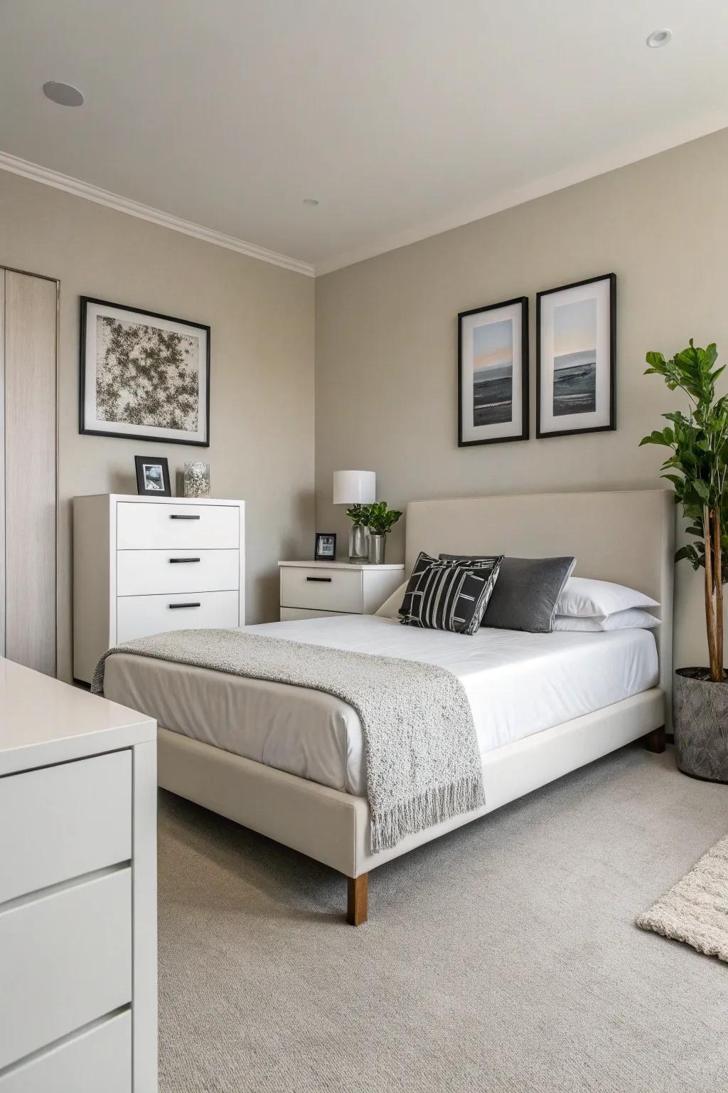 Modern bedroom furniture with clean lines.