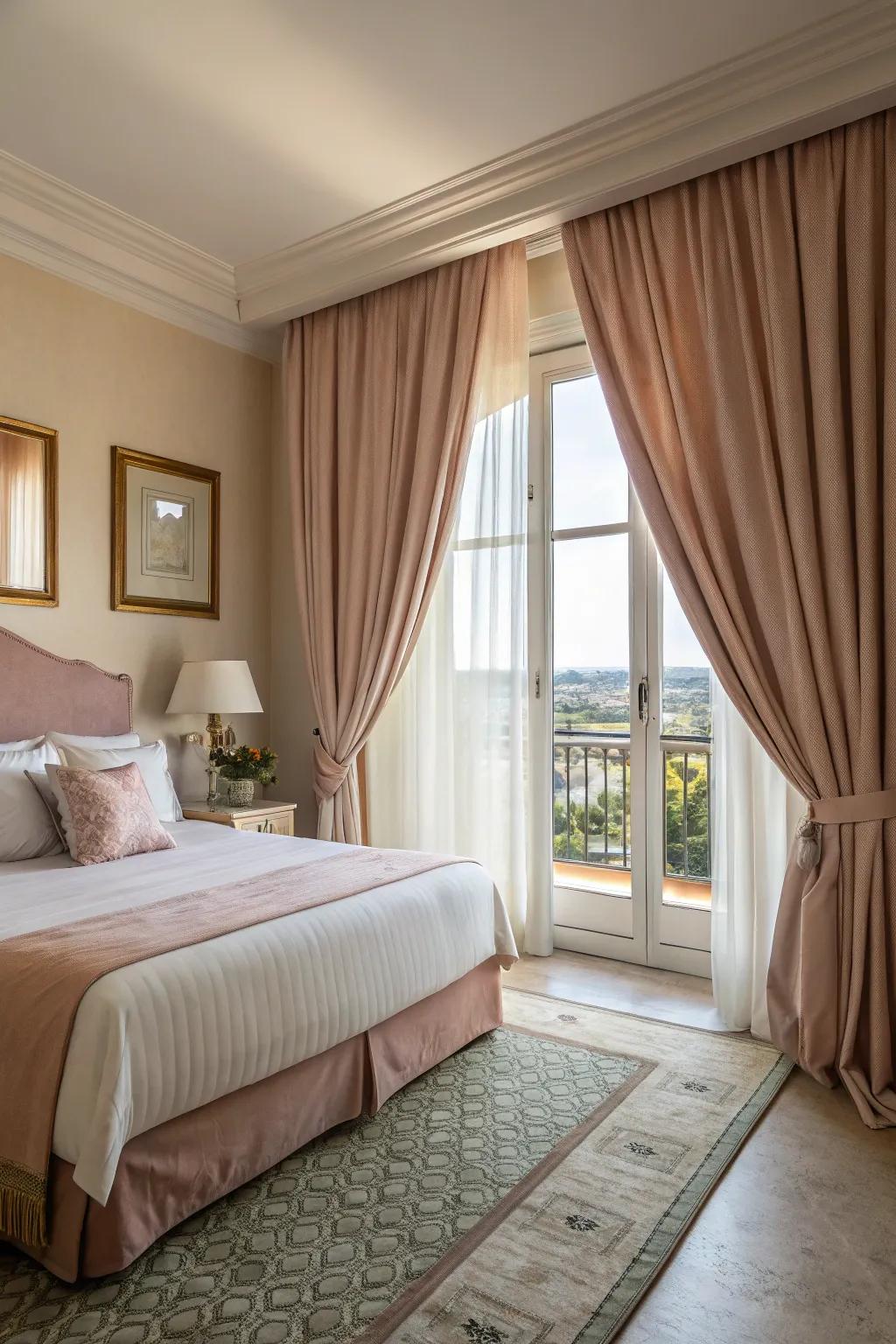 Elegant curtains enhancing privacy and design.