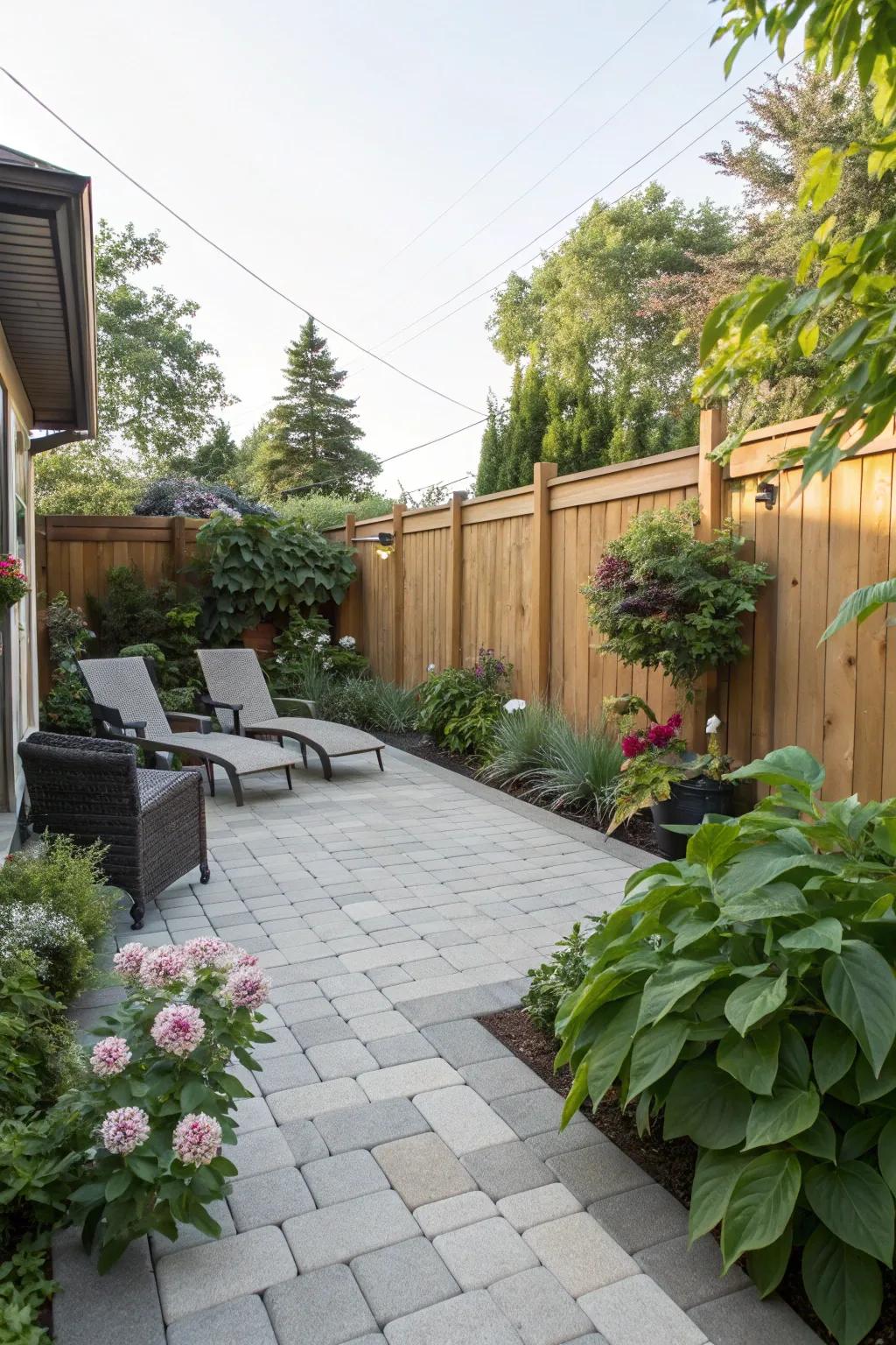 Portable paver deck for flexible outdoor spaces.