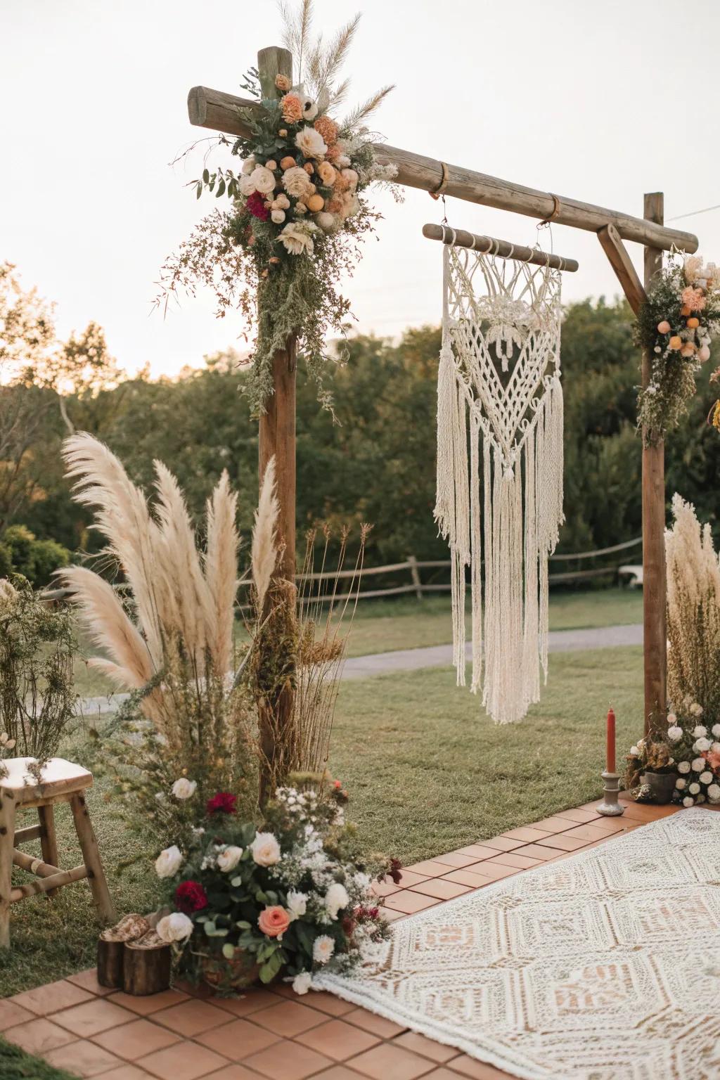 Bohemian wedding theme with earthy tones and relaxed elegance.