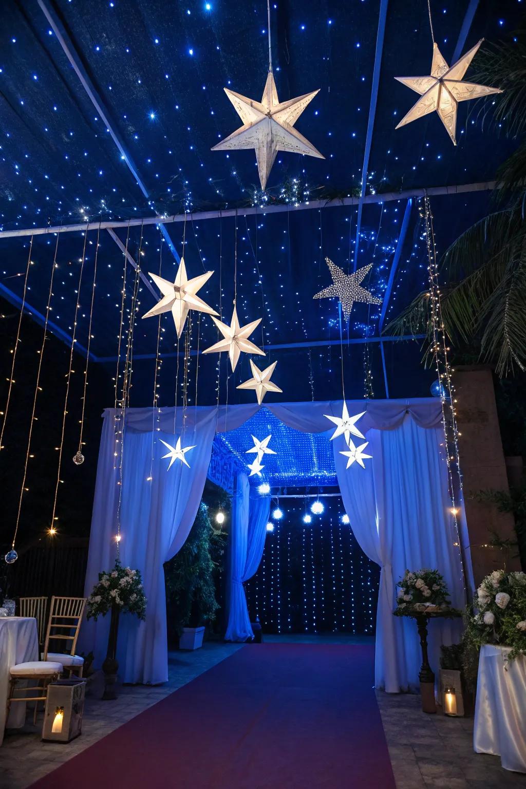 Celestial wedding theme inspired by stars and galaxies.