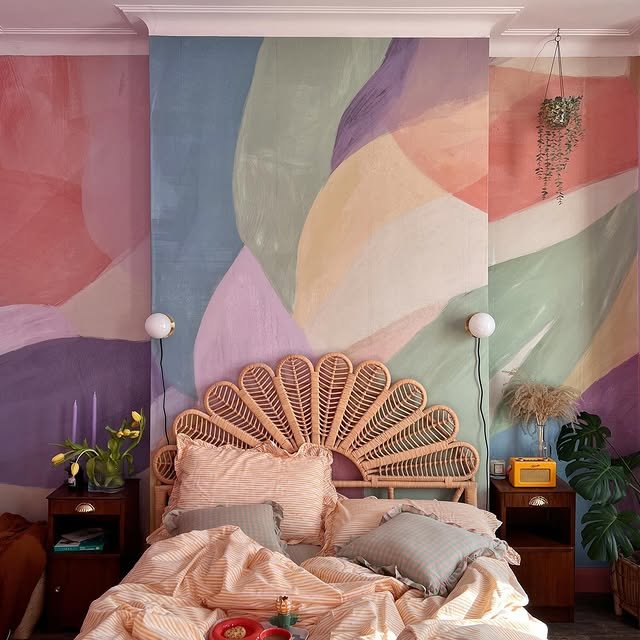 Rainbow bohemian bedroom