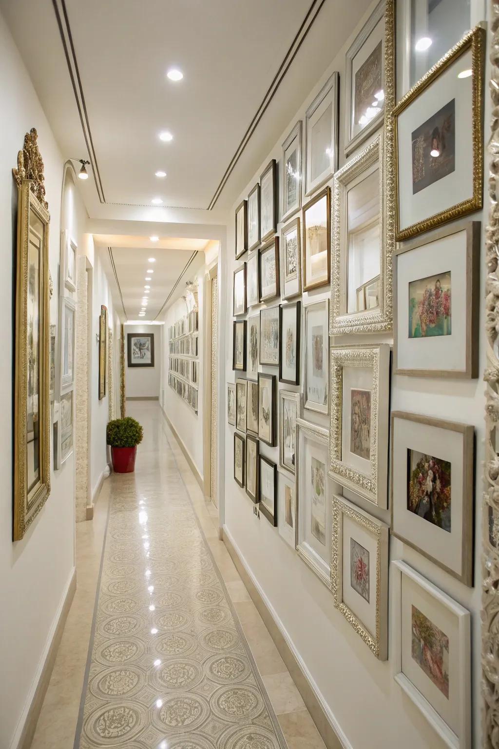 Mirrors combined with frames brighten and open up your wall space.