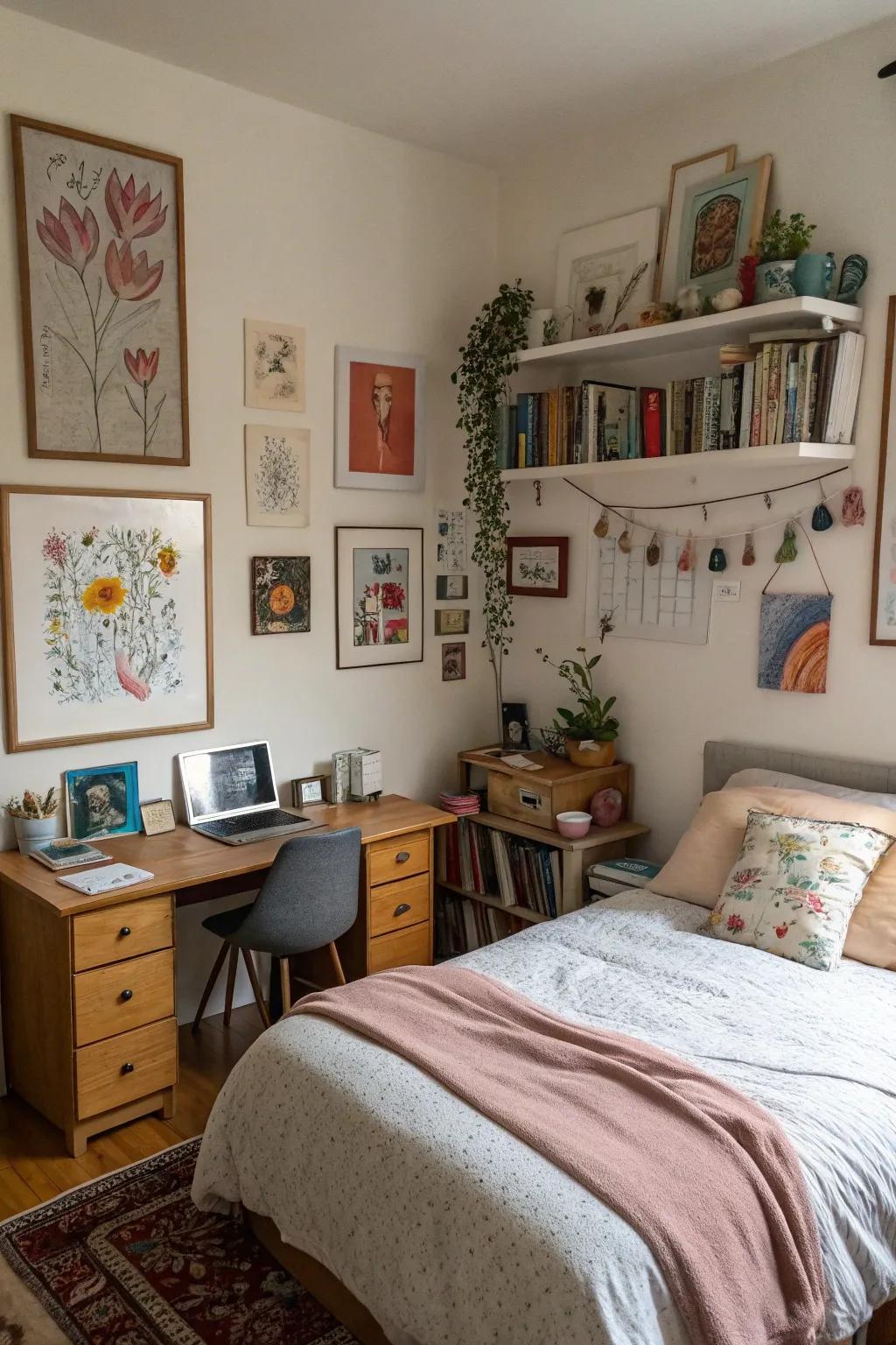 Personal mementos add warmth and individuality.