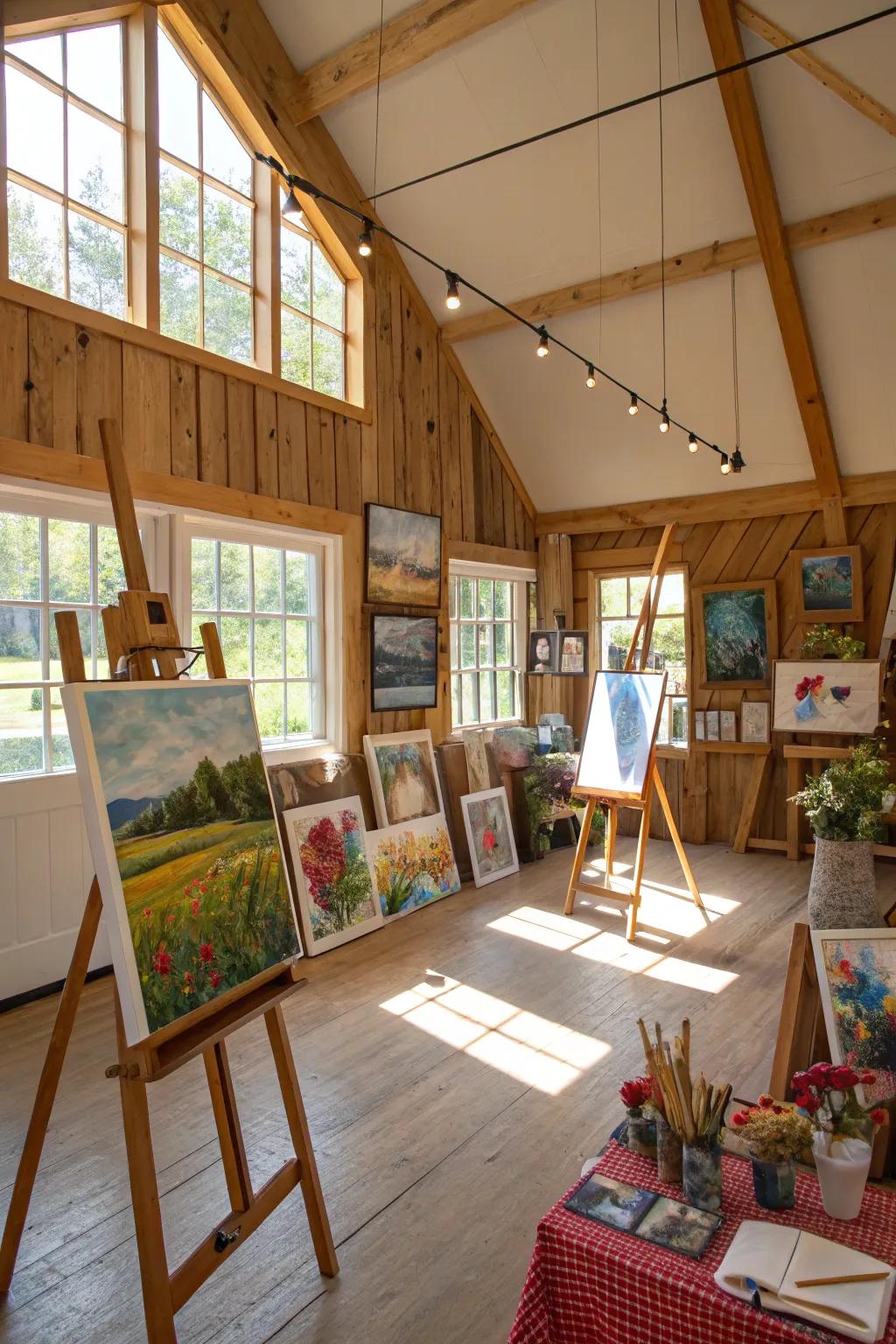 Let your imagination soar in a pole barn art studio.