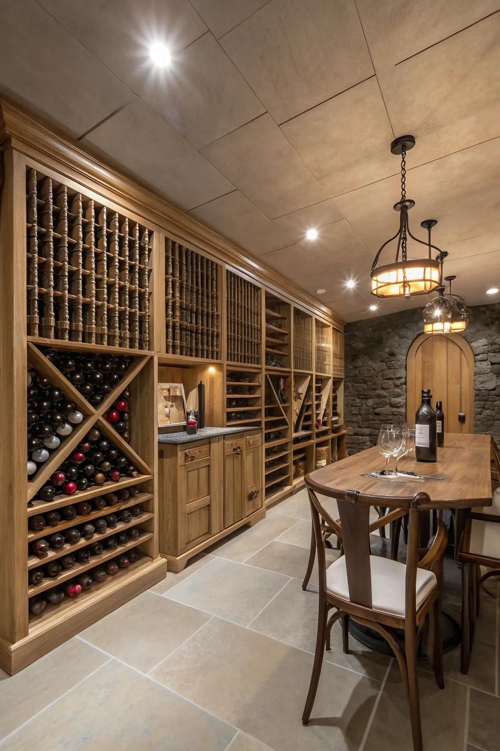 Store and showcase your wine collection in a pole barn cellar.