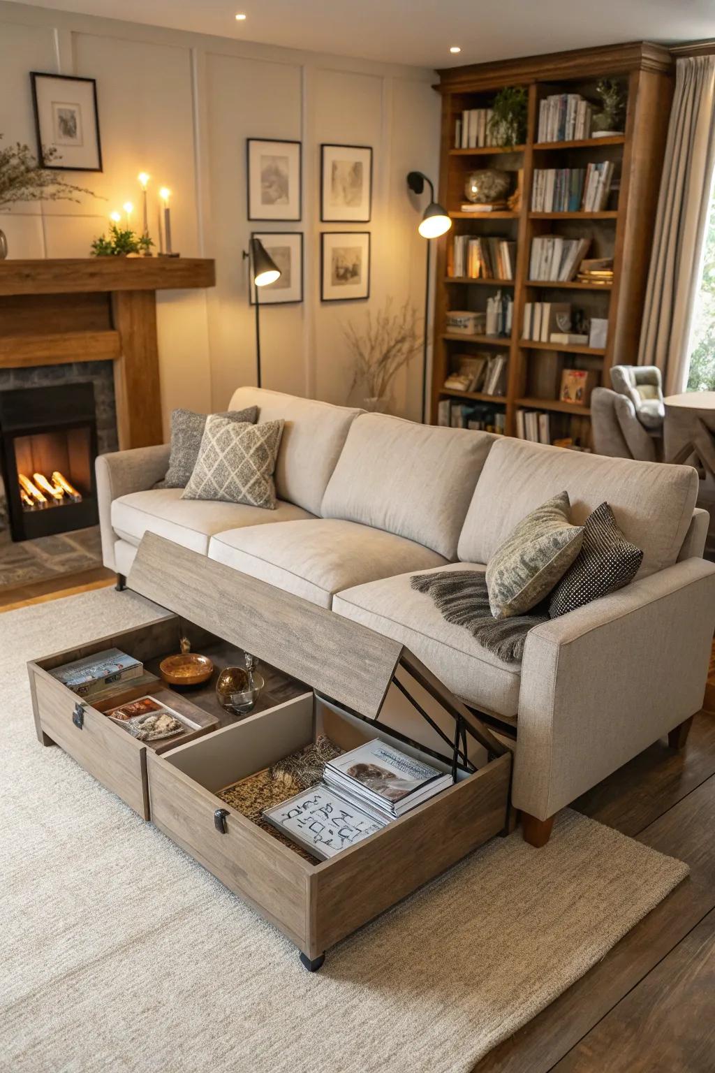 Multifunctional furniture enhances usability in limited spaces.