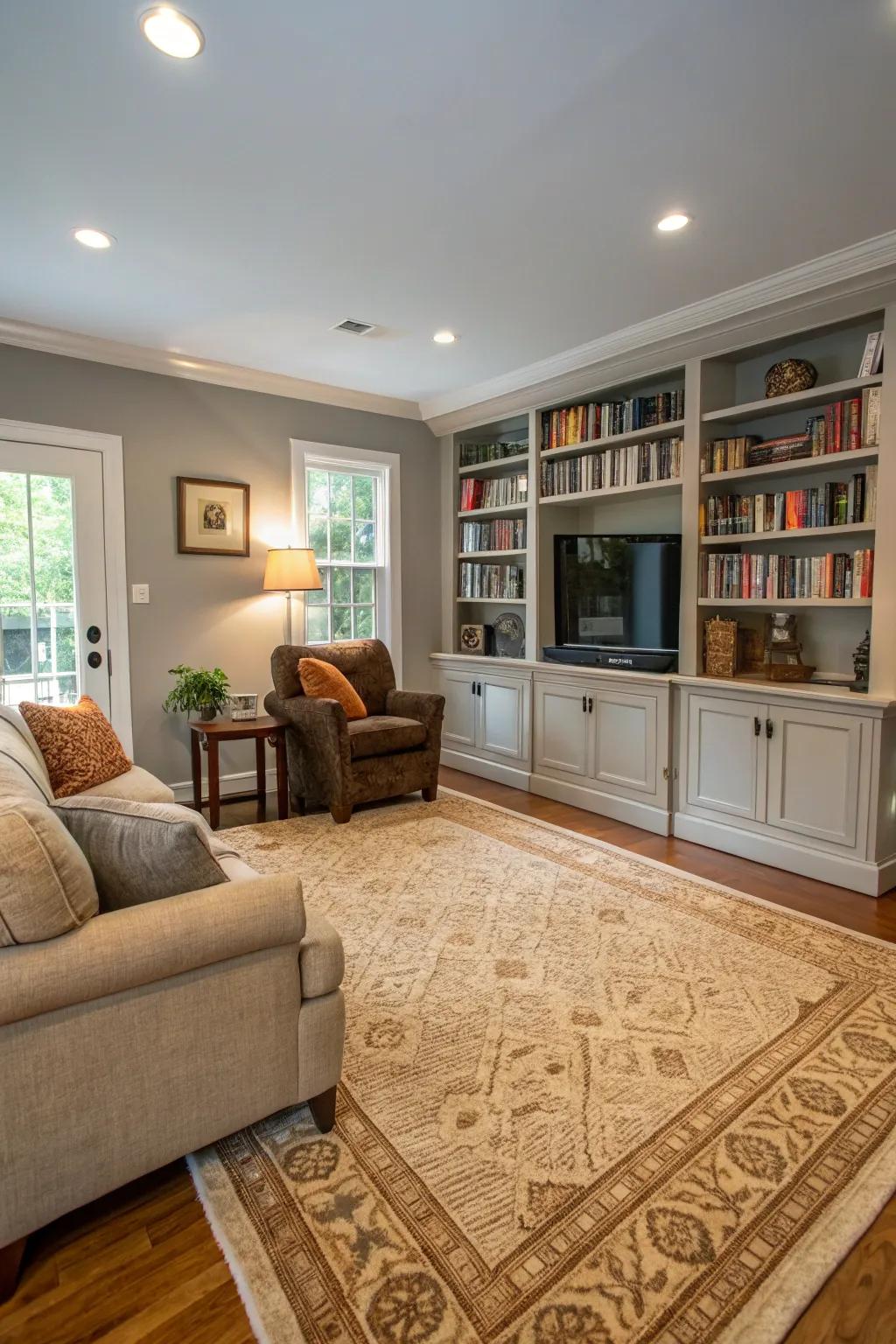 Area rugs help segment open spaces and add warmth.