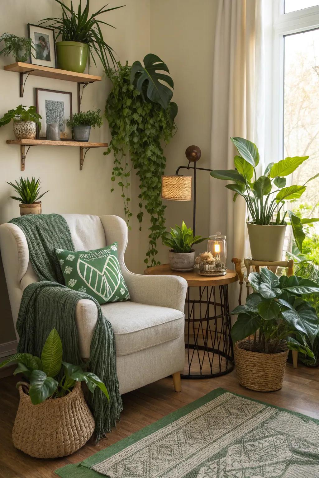 Indoor plants refresh and enliven your living room.
