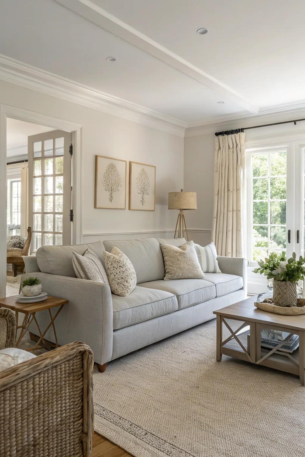 Neutral colors open up small living spaces and create a serene atmosphere.