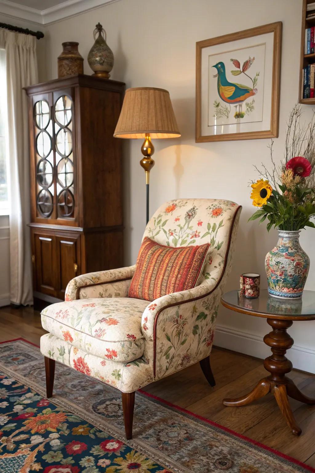 Unique decor pieces add charm and spark conversation.