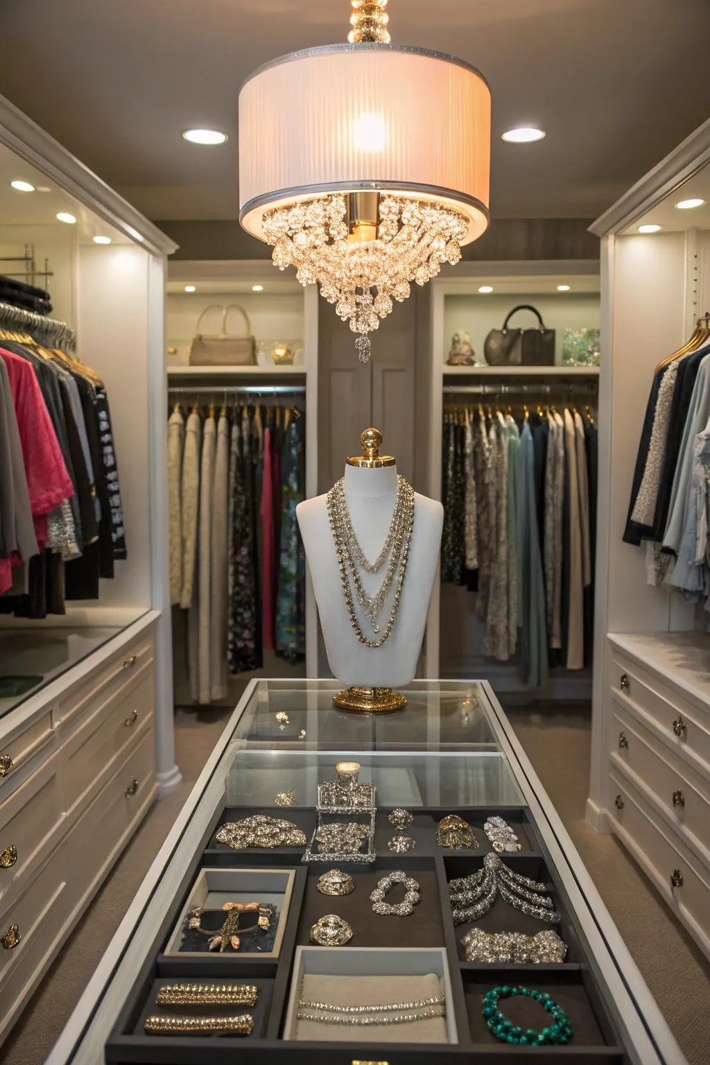 A jewelry display adds both organization and elegance.