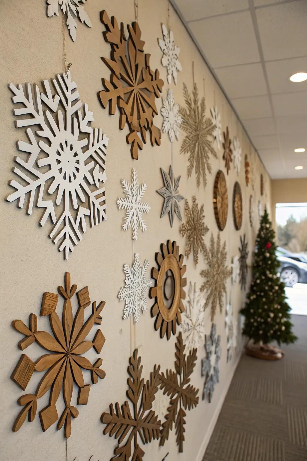 Decorative snowflake wall hangings