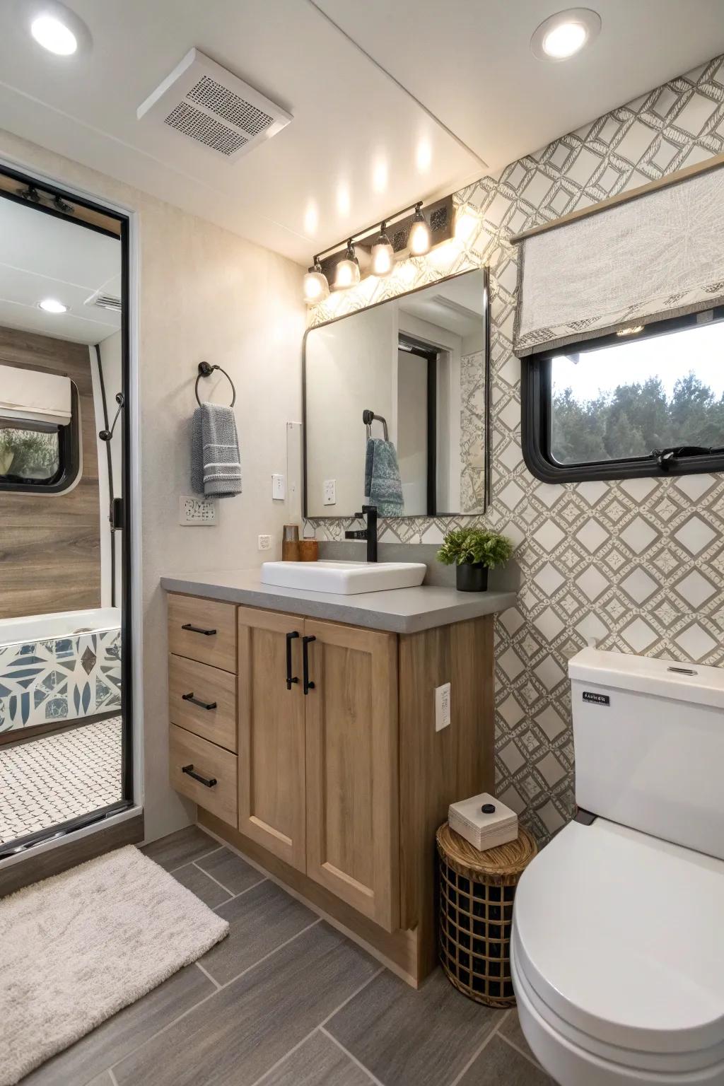 Peel-and-stick tiles offer a stylish and hassle-free upgrade.