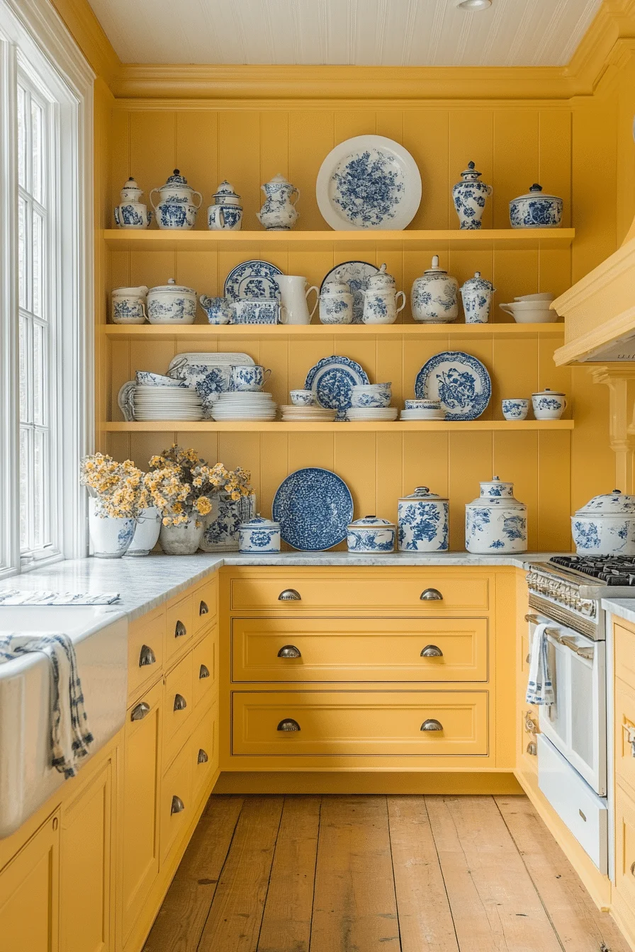 Buttercup Yellow Brightness farmhouse kitchen
