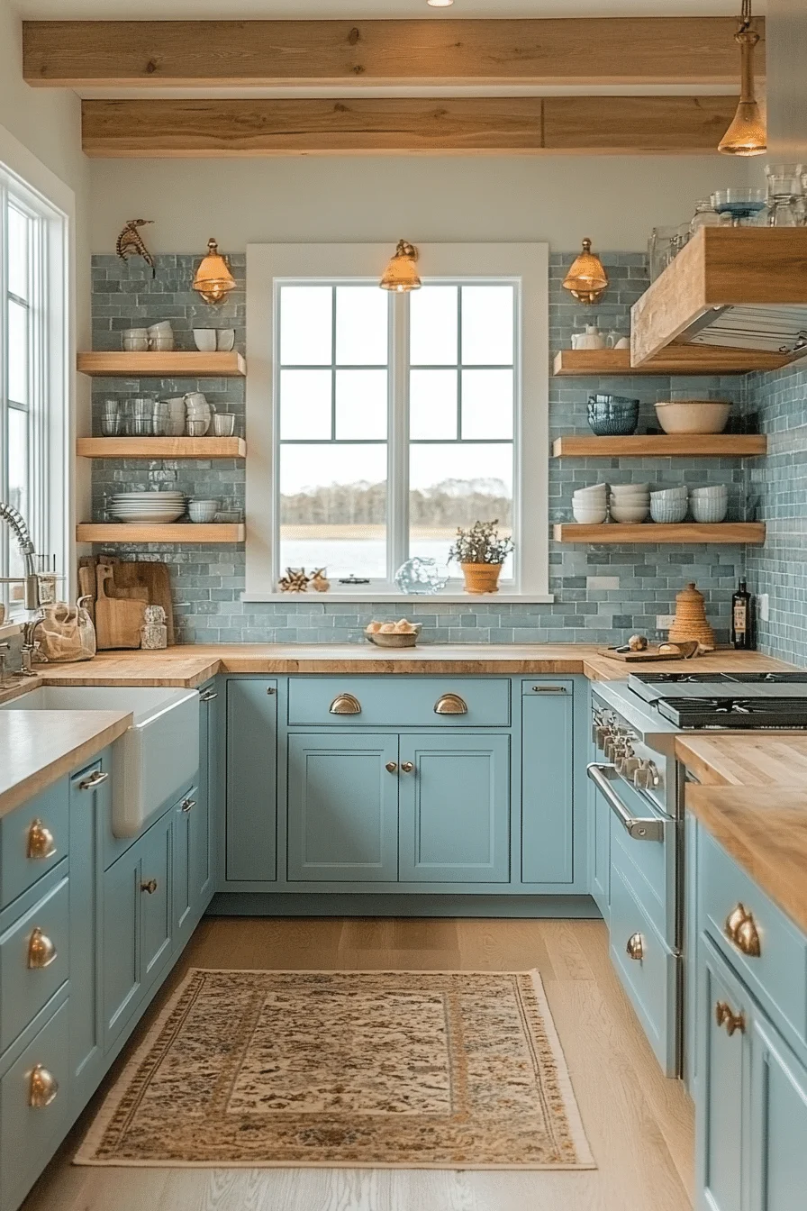 Breezy Coastal Blue farmhouse kitchen