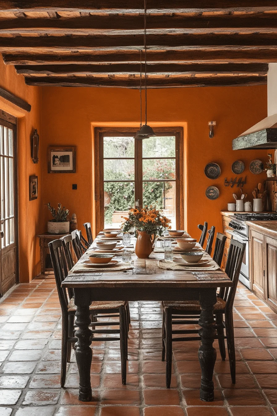 Earthy Harvest Ochre farmhouse kitchen