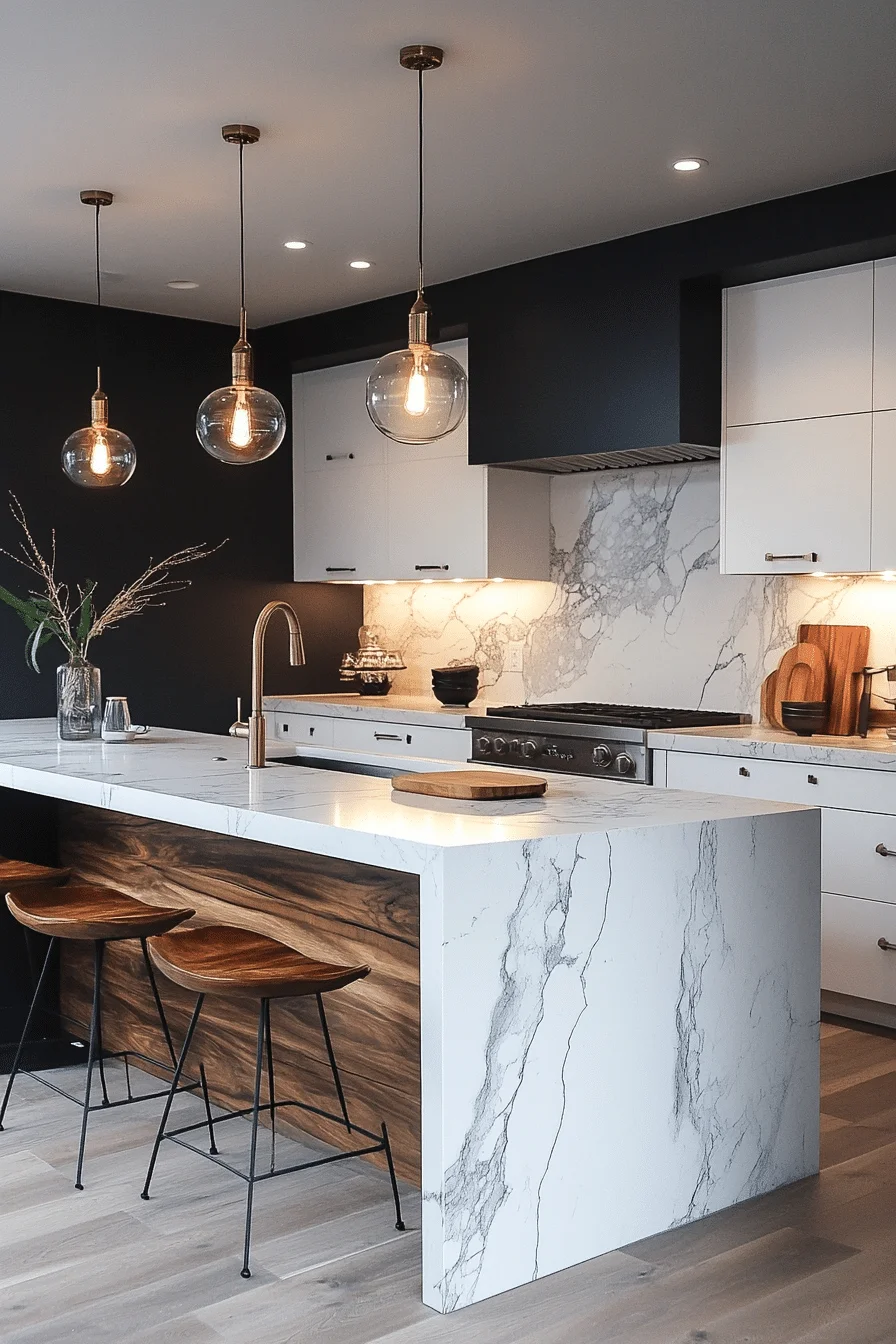 Sleek Charcoal Black farmhouse kitchen