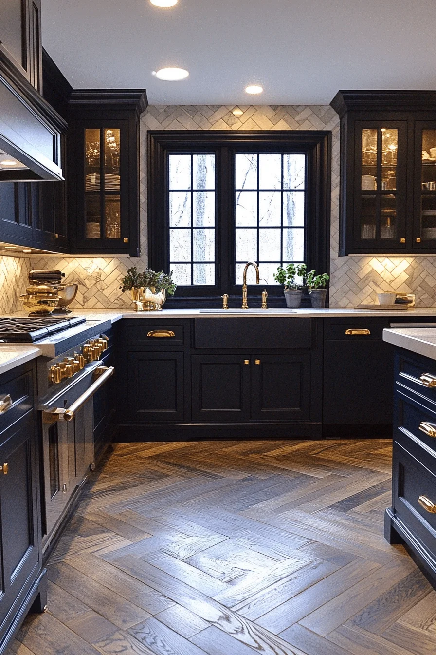 Classic Navy Blue farmhouse kitchen