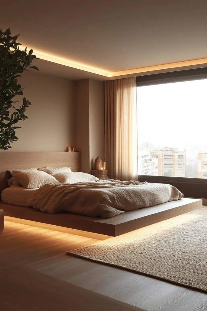 Floating Bed Minimalist Bedroom