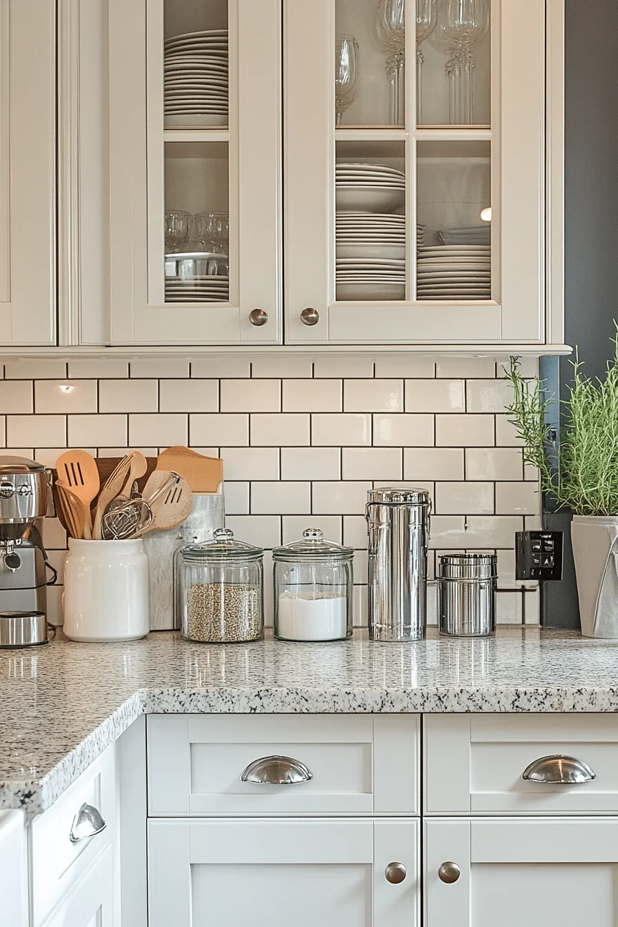 Traditional kitchen with cream tones and antique details