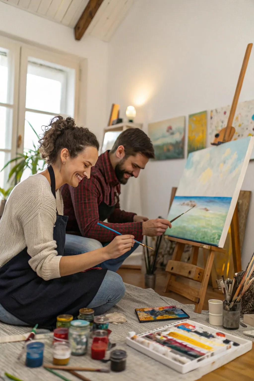 Express your creativity together during an art night.