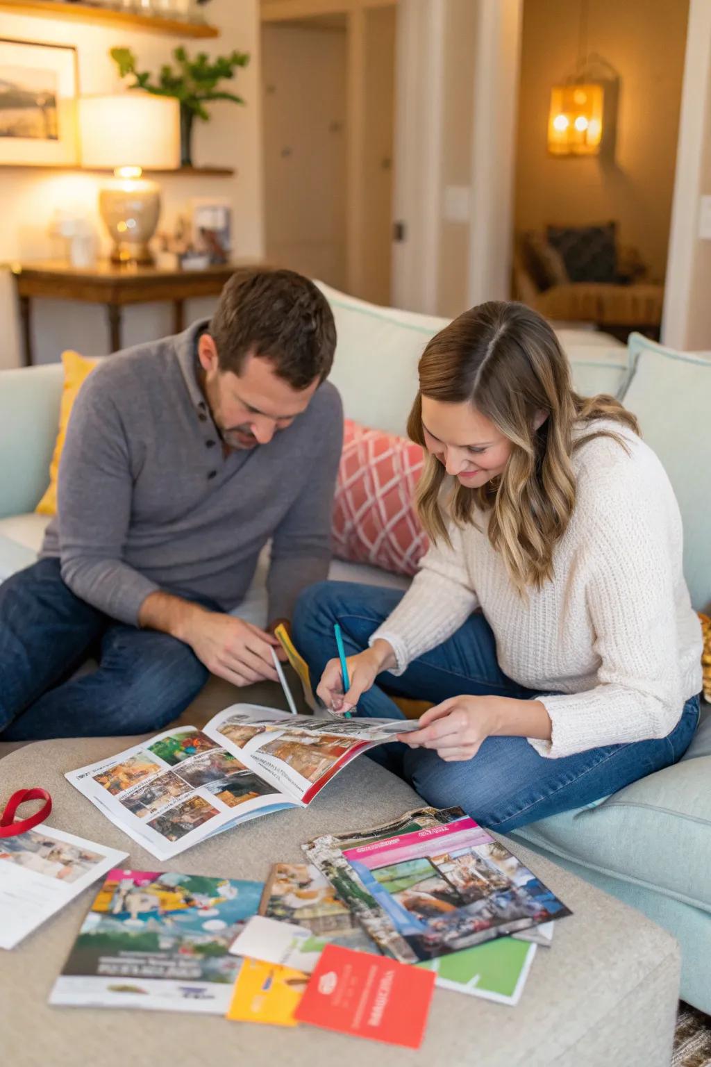 Visualize your shared dreams with a creative vision board.