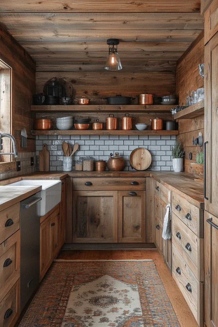 Kitchen featuring wooden cabinets and natural finishes