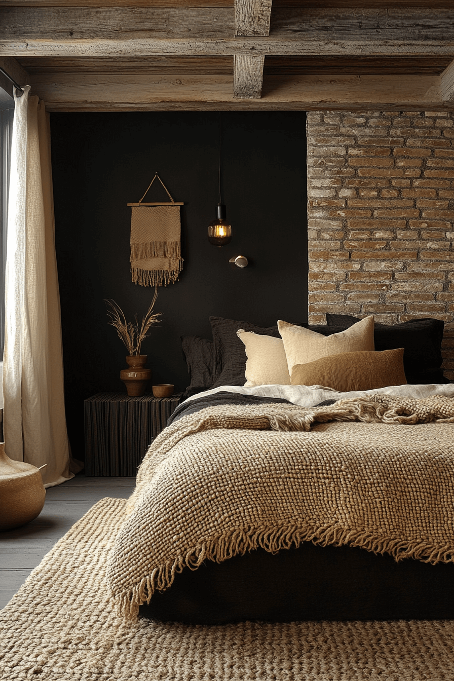 Smoldering Browns and Reds Dark Boho Bedroom