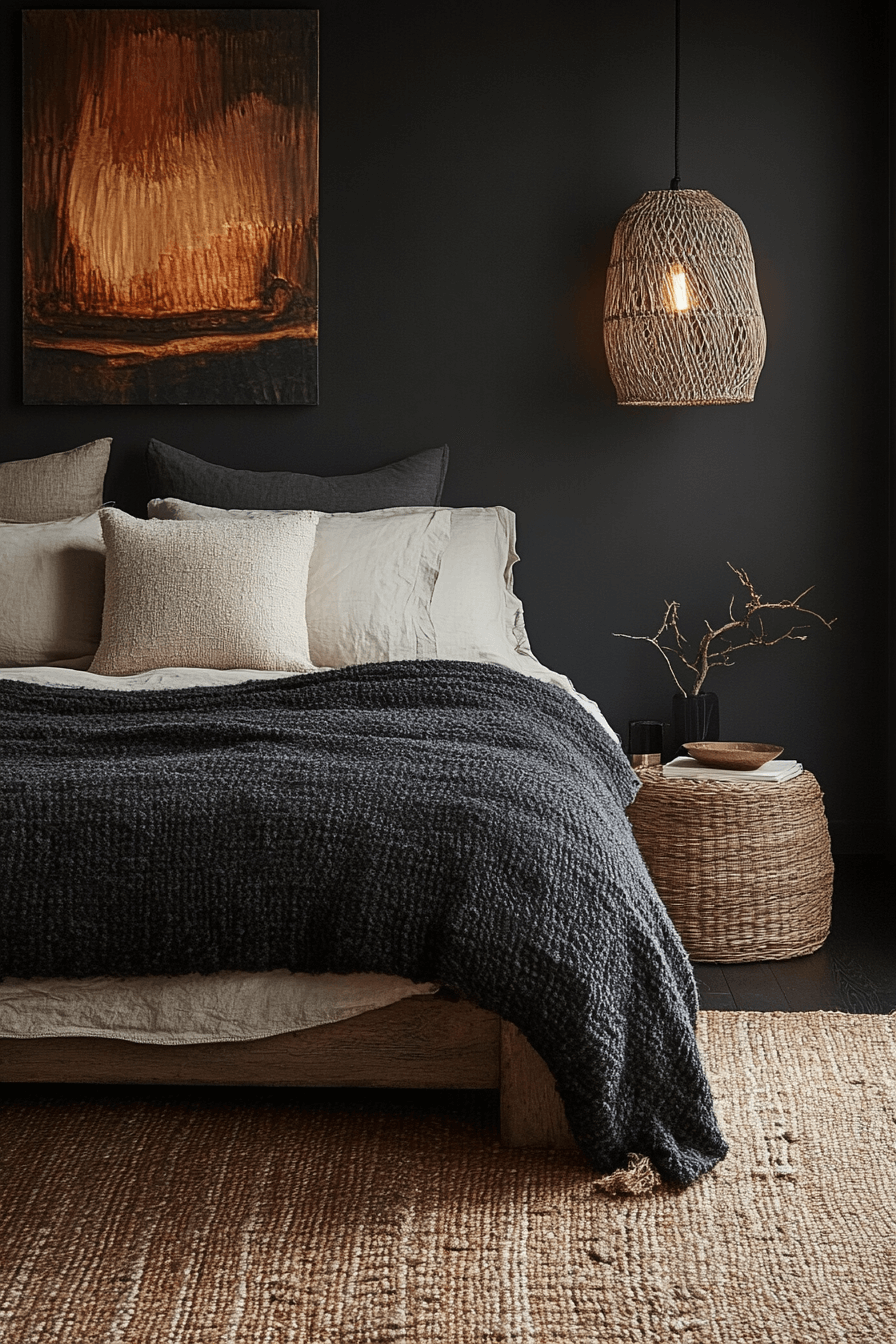 Stone and Ember Dark Boho Bedroom