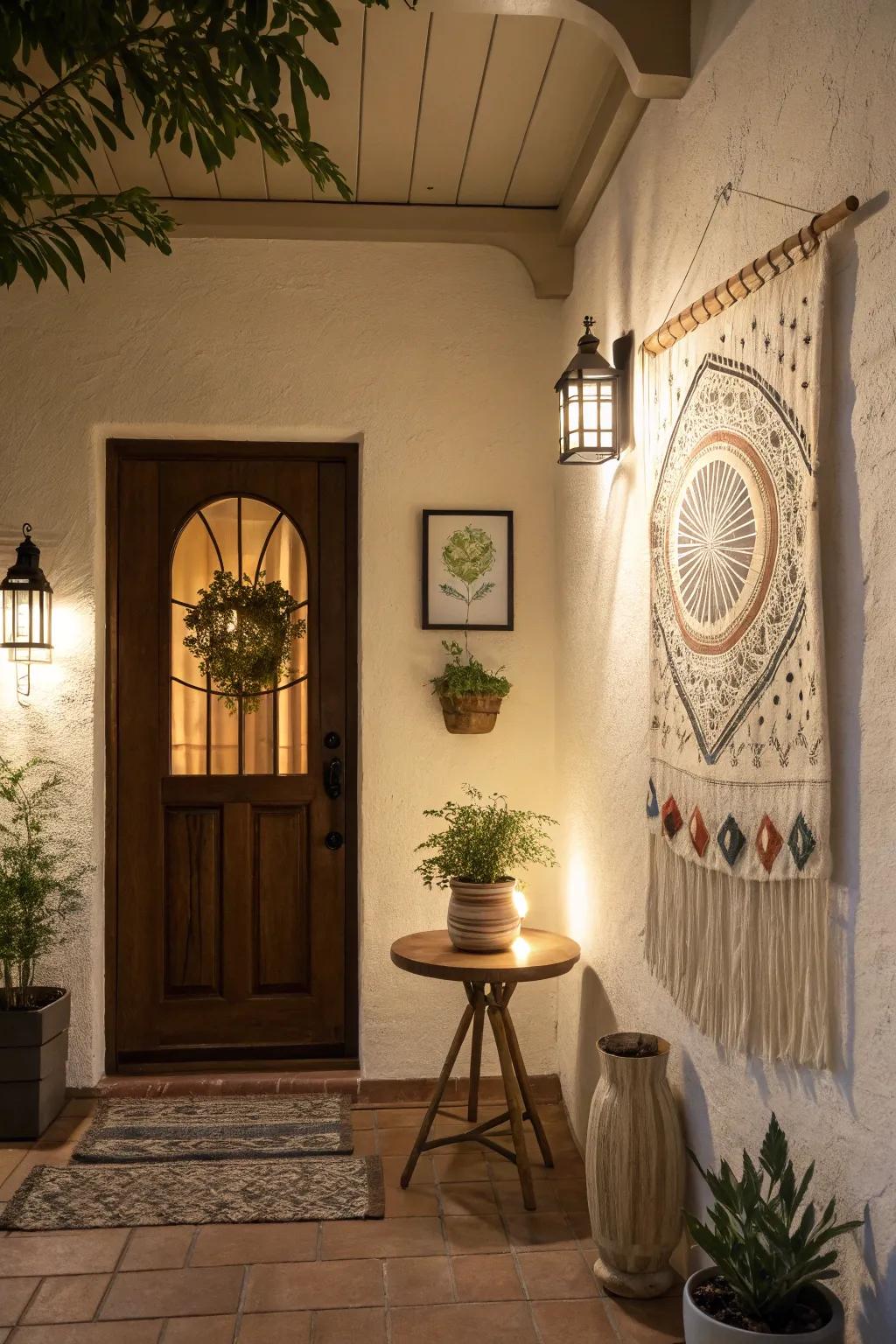 Handcrafted art brings warmth and uniqueness to entryways.