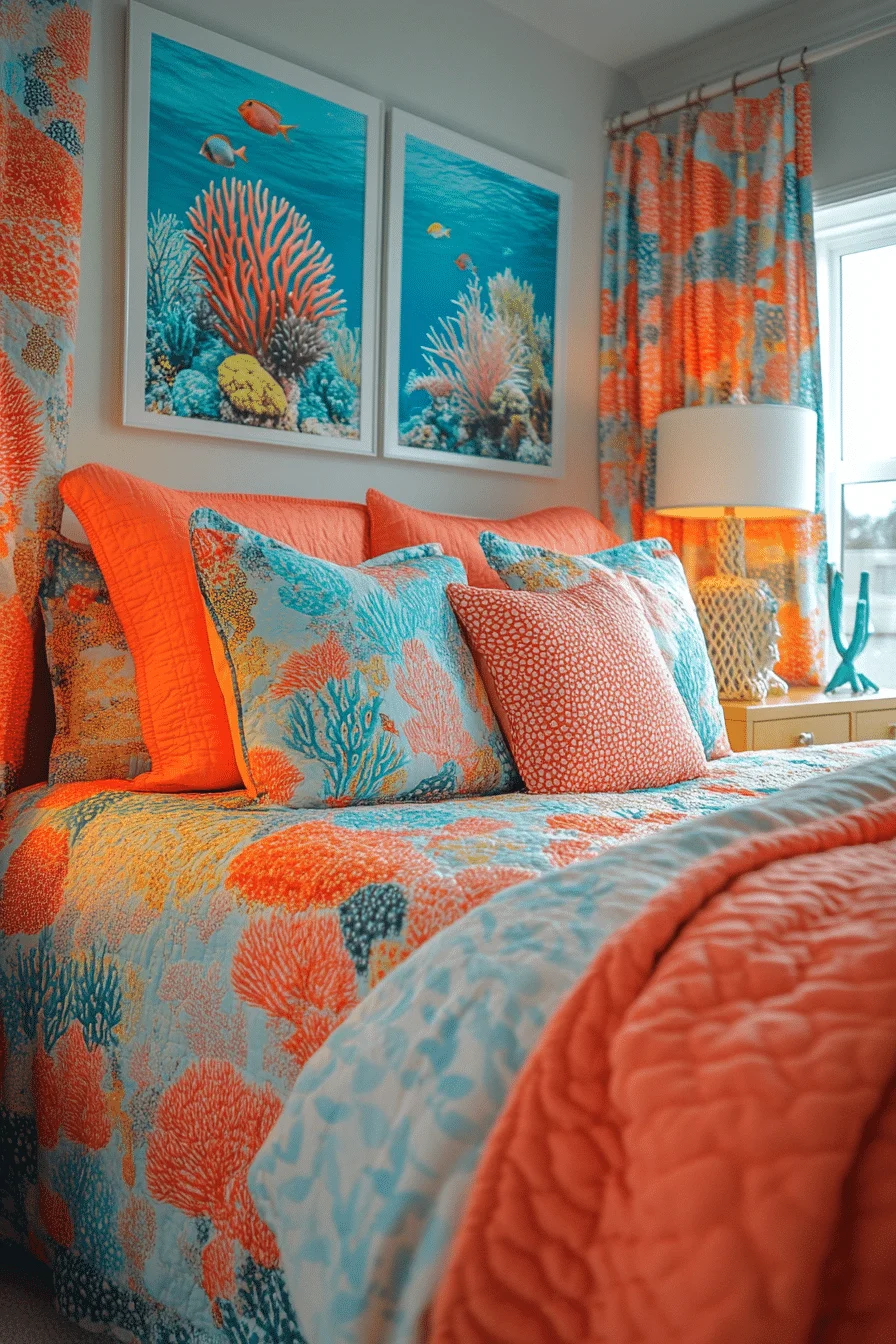 Coral Inspired Bedroom