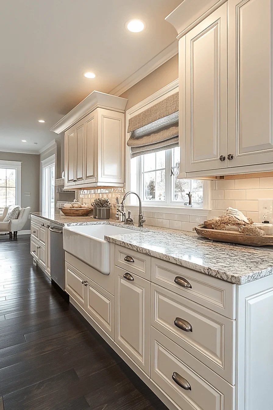 Fresh white kitchen cabinets