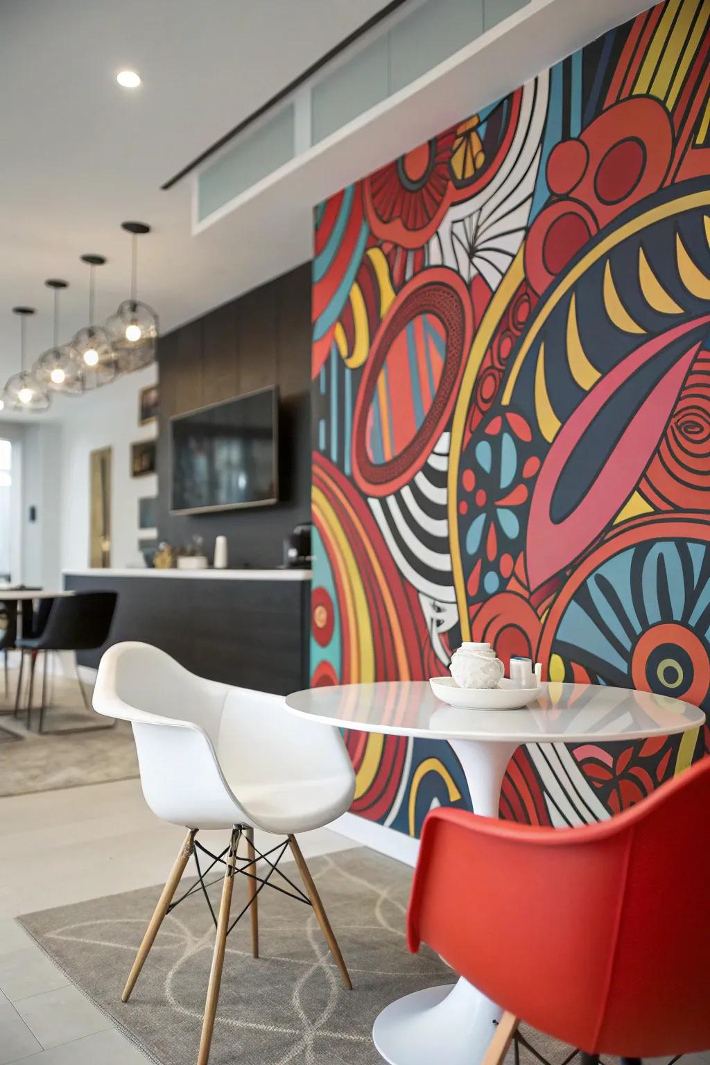 Abstract wallpaper designs for a contemporary look.