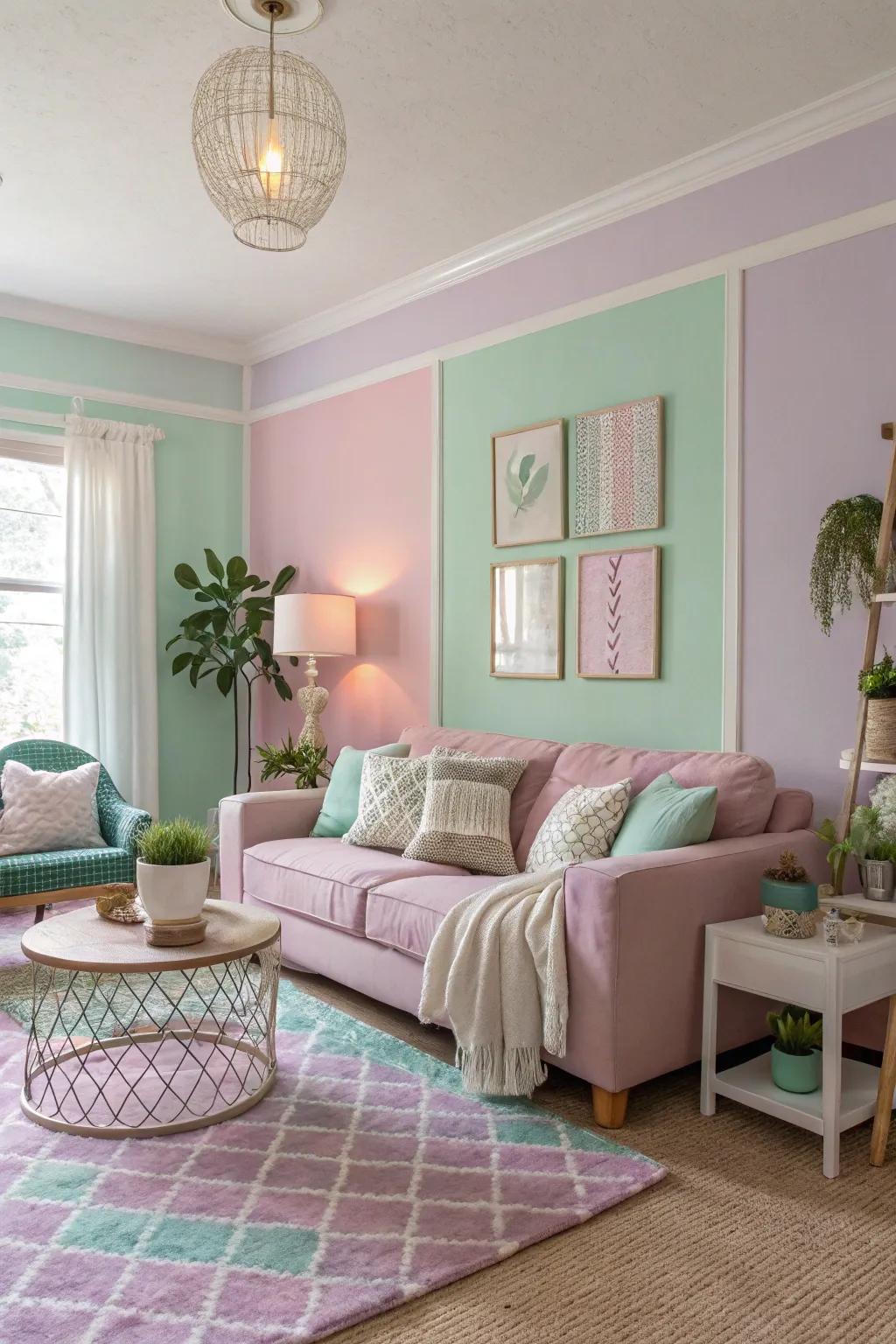 Pastel wallpaper designs for a calming space.