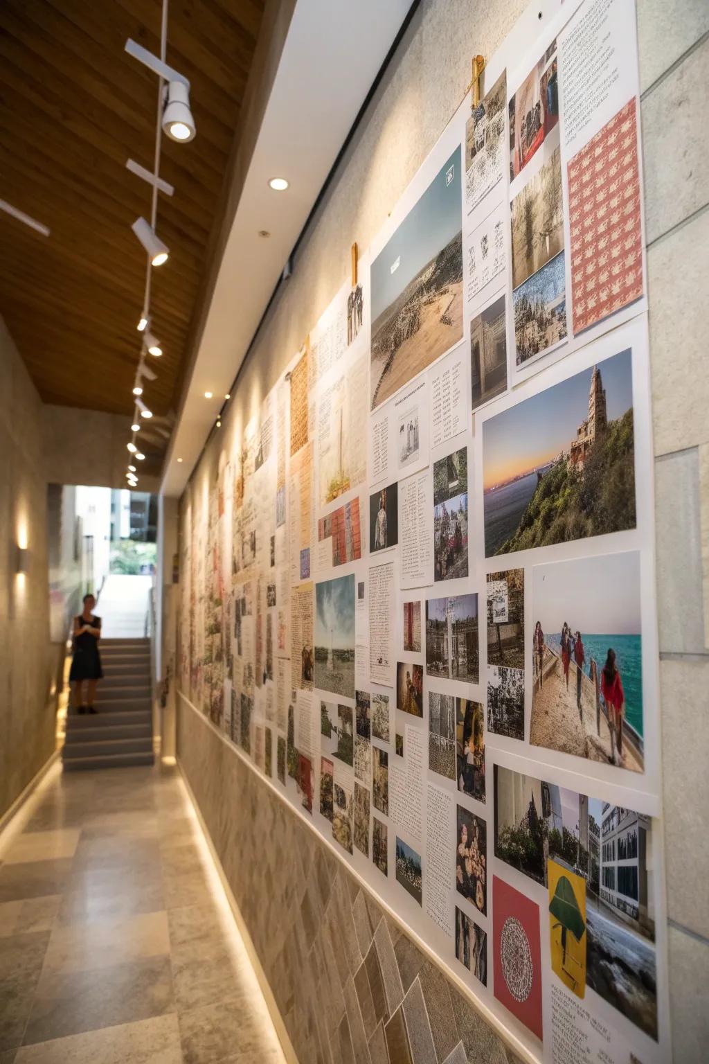 Collage wall that adds personality and depth.